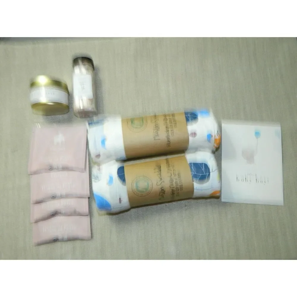Global Organic Muslin Blanket‎ Cotton Candle Tea New Mom Gift Box